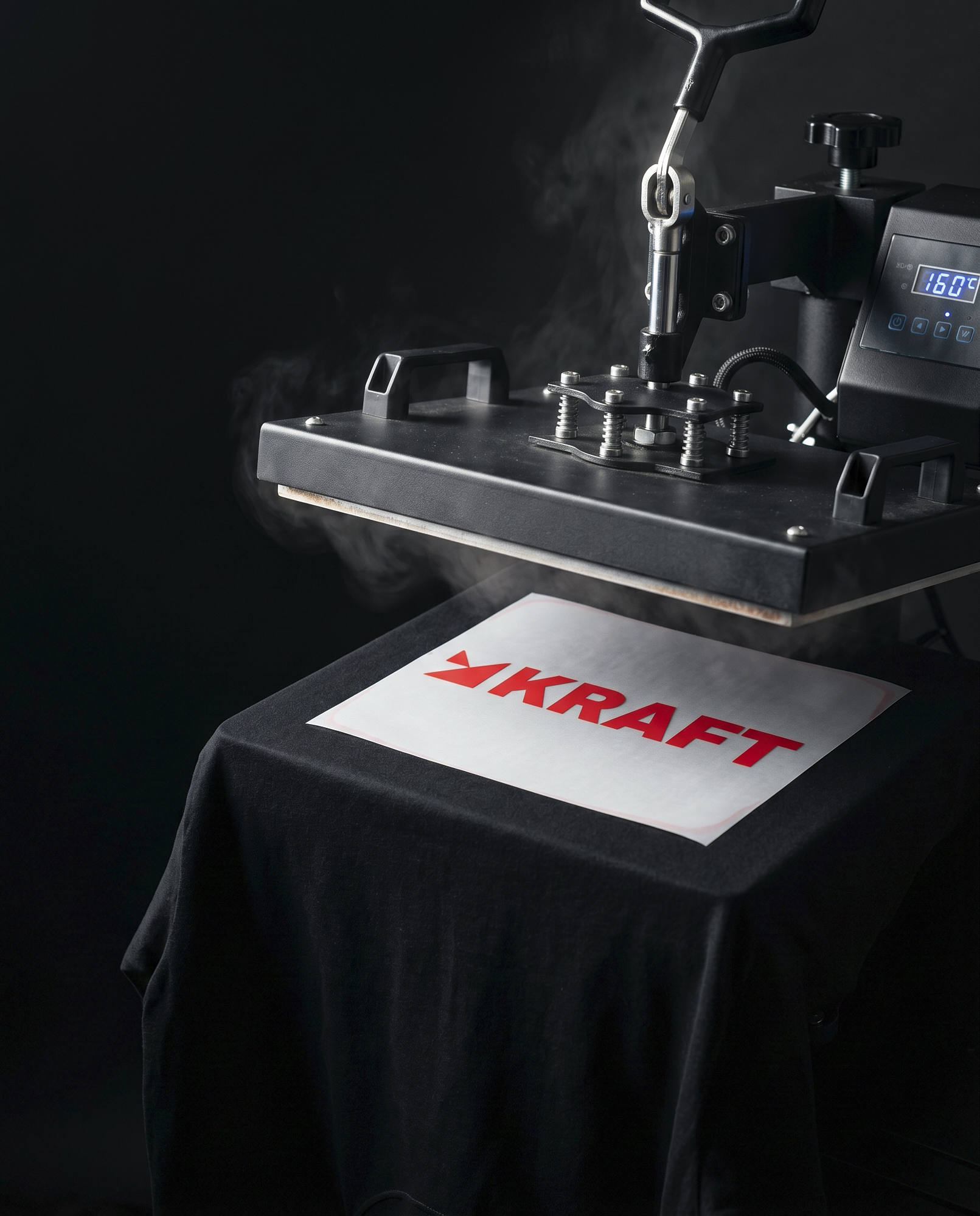 Siebdruckkopf auf dunklem Textil — Druckwerkstatt Loft3